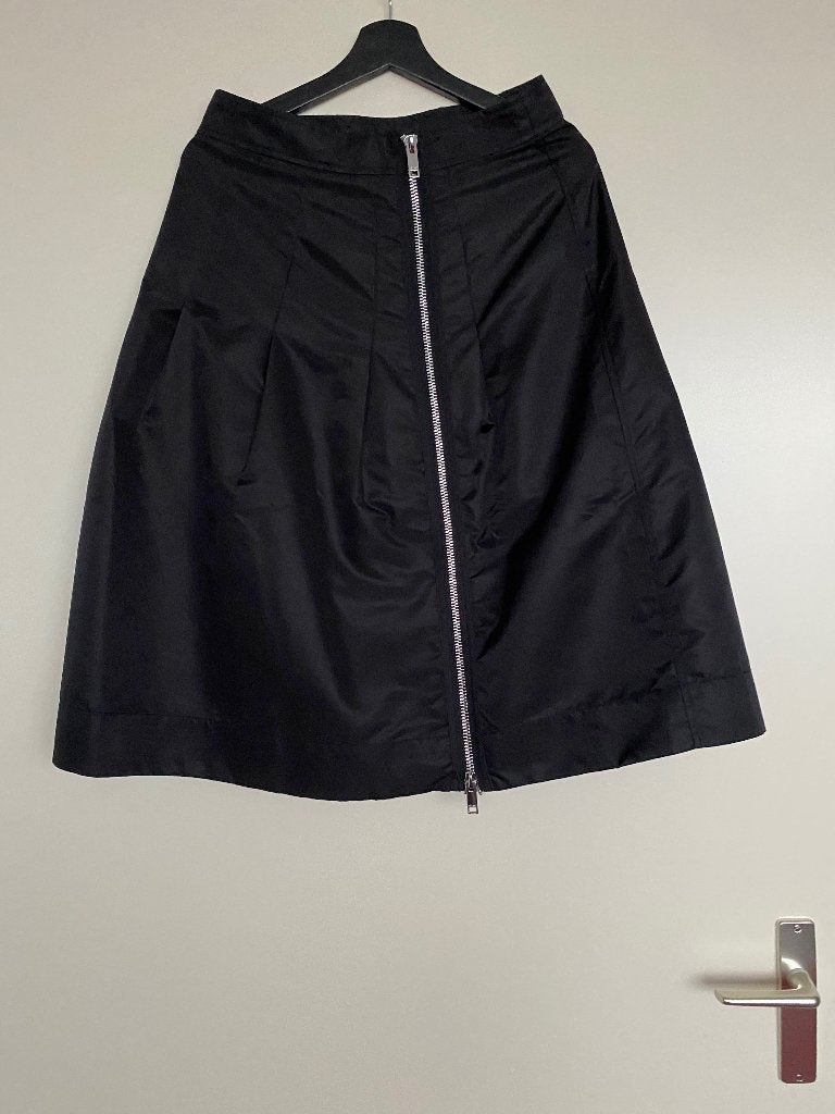 Ganni Zwarte A-lijn Rok met Rits, Kleding | Dames, Rokken, Maat 38/40 (M), Zwart, Ganni, Ophalen of Verzenden