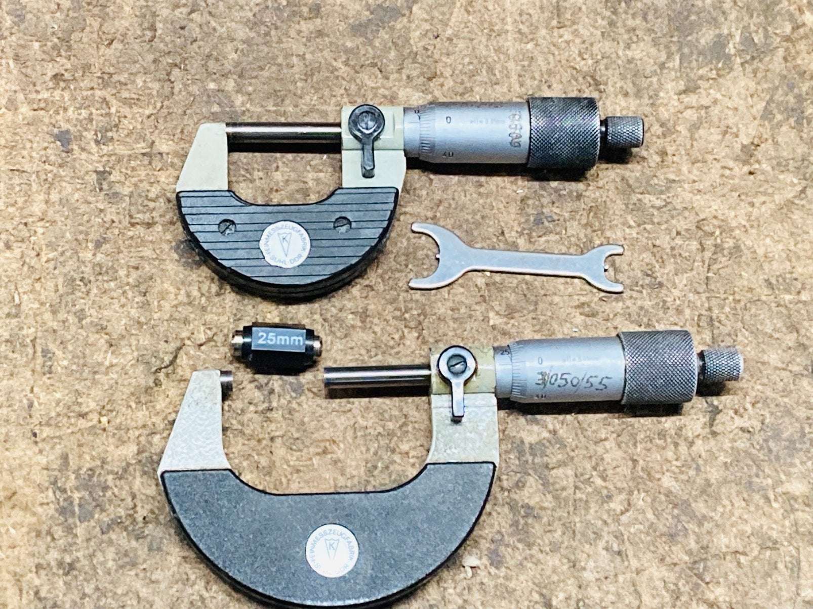 Micrometer set 25 en 50 mm, Ophalen of Verzenden, Zo goed als nieuw