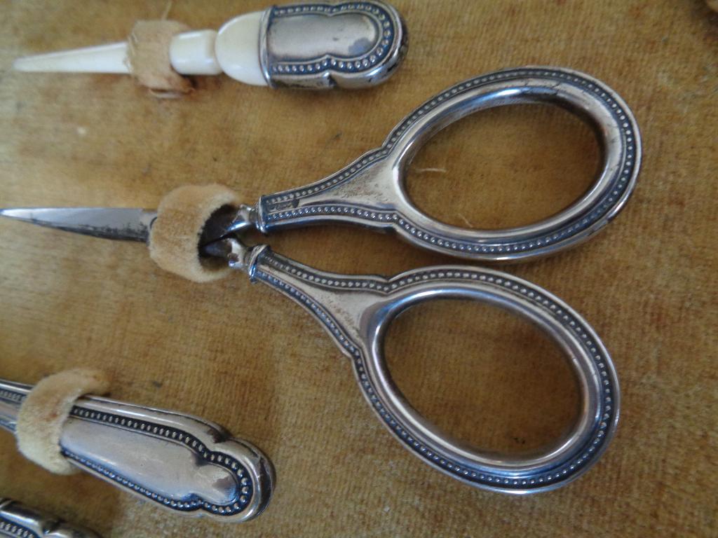 antiek zilveren naaiset in box [030], Antiek en Kunst, Antiek | Goud en Zilver, Verzenden, Zilver