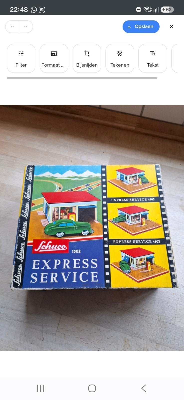 Schuco Express Service 1502 Shell Station Blikken Speelgoed, Antiek en Kunst, Antiek | Speelgoed, Verzenden