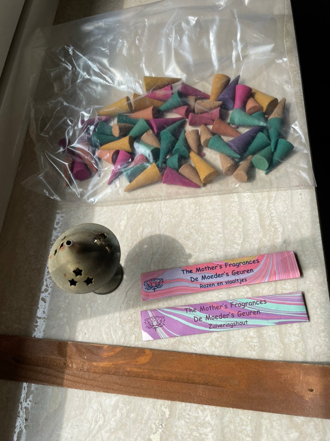 Set met wierook kegels stokjes koperen houder zie tekst👇, Ophalen, Nieuw