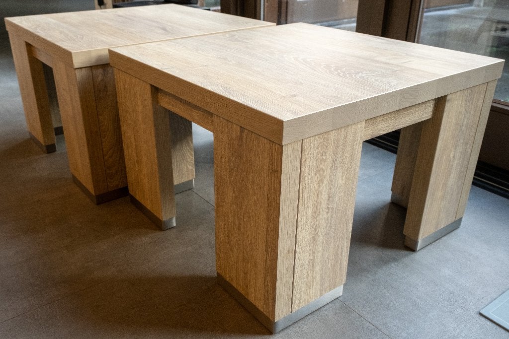 Lamulux Apollo Snow bijzettafel 60x60x41 (2x), Ophalen, Minder dan 45 cm, Gebruikt, Vierkant