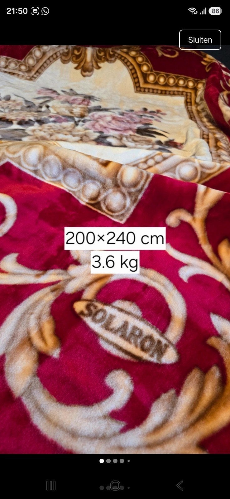 Solaron blanket made in korea, Ophalen of Verzenden, Nieuw, Eenpersoons, Kussen