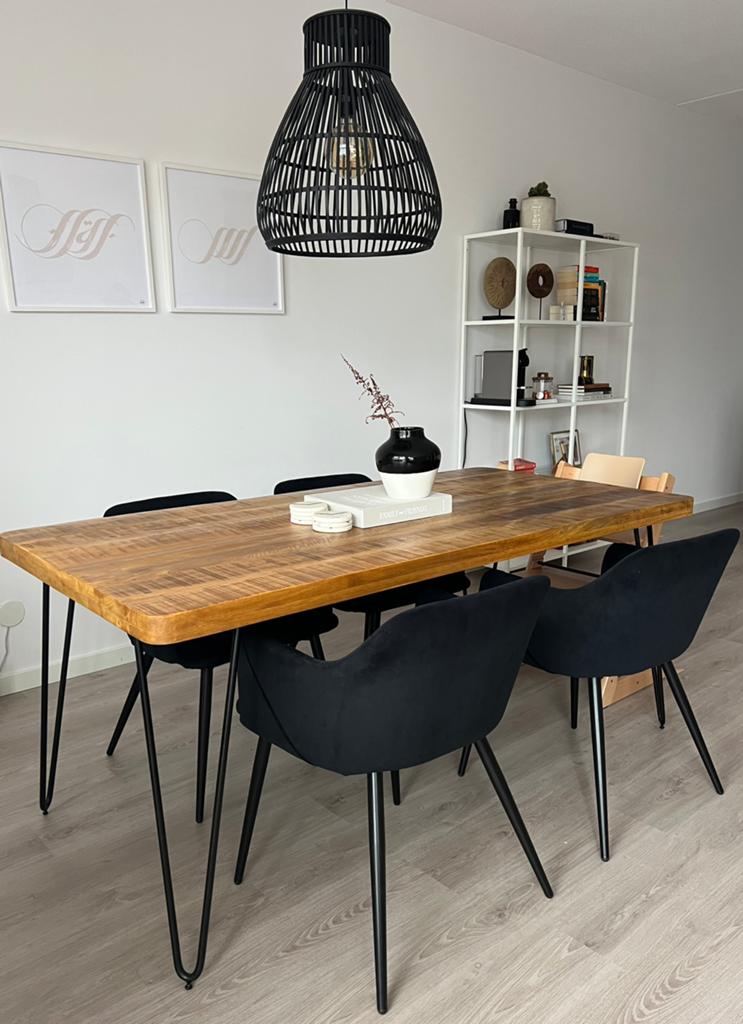 Kick collection eettafel + 4 stoelen, Huis en Inrichting, Ophalen, 50 tot 100 cm, Zo goed als nieuw, 150 tot 200 cm