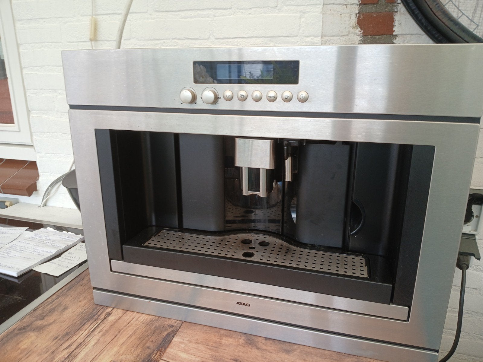 ATAG Inbouw Koffiemachine met Glijrails - 60x46x38 cm, Ophalen, Gebruikt, 10 kopjes of meer, Koffiemachine