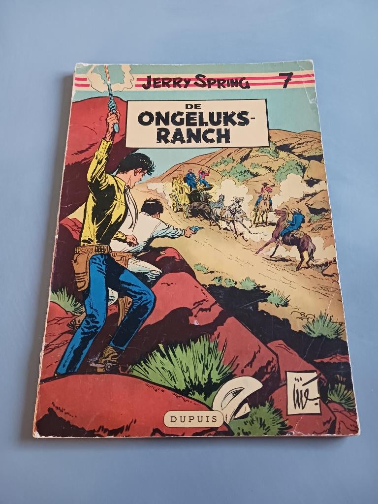 Jerry Spring nr. 7, de Ongeluksranch 1st dr. goede staat, Boeken, Gelezen, Eén stripboek, Ophalen of Verzenden, Jijé