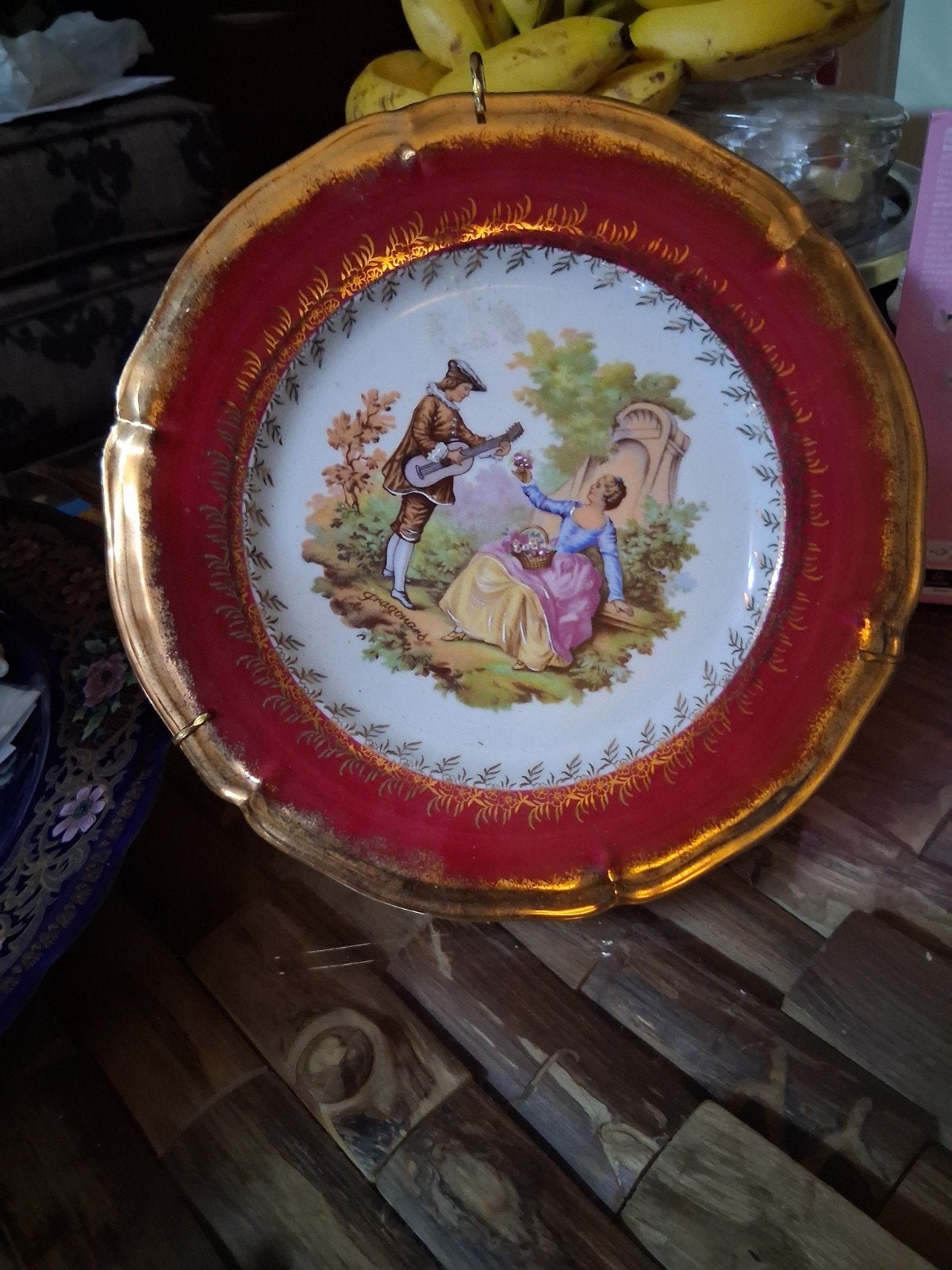 Decoratieve wandplaat met romantische scène, Ophalen of Verzenden