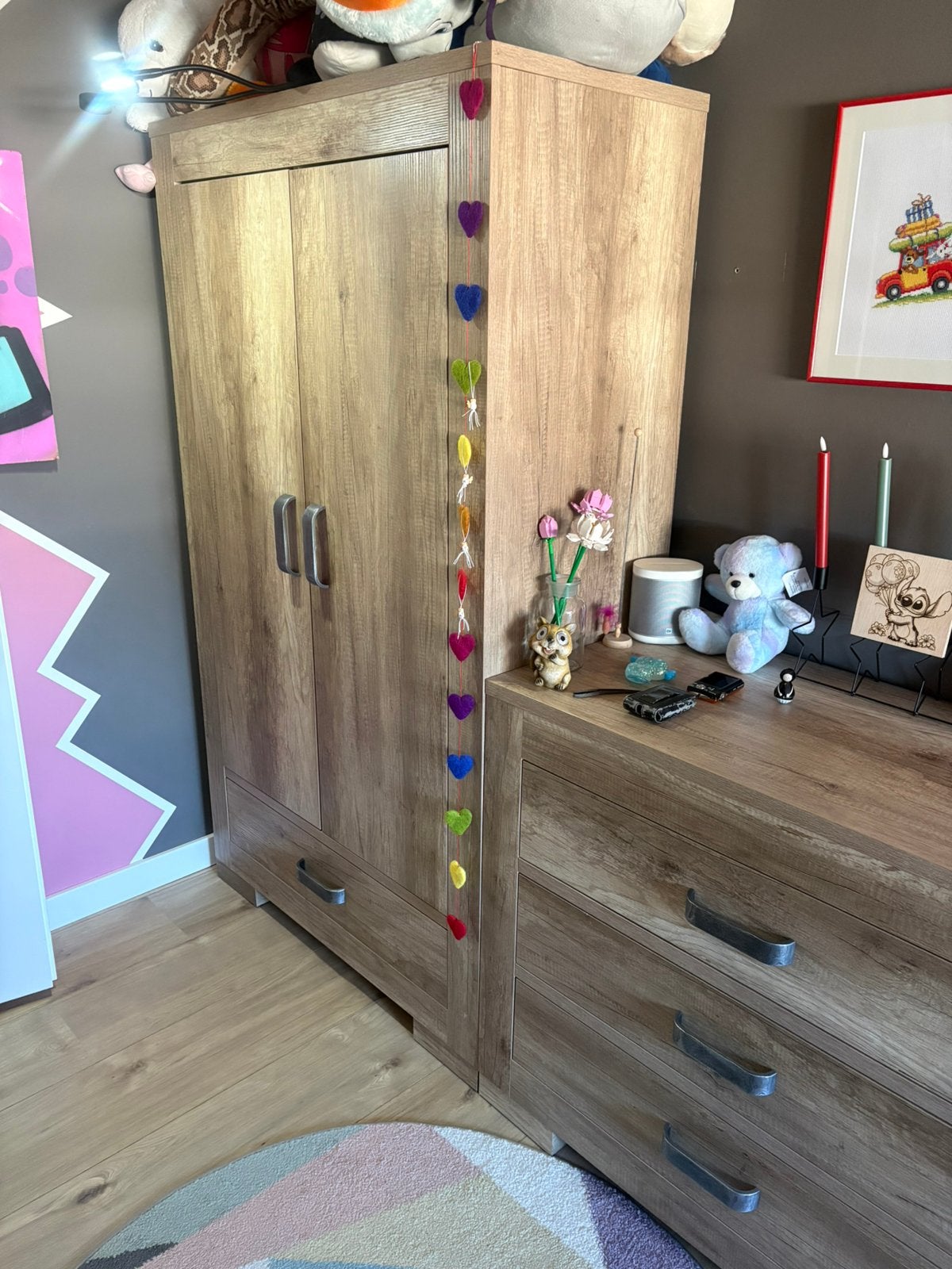 Babykamer (ledikantje, kledingkast, commode-kast), Ophalen, 50 tot 70 cm, 105 cm of meer, 100 cm of meer