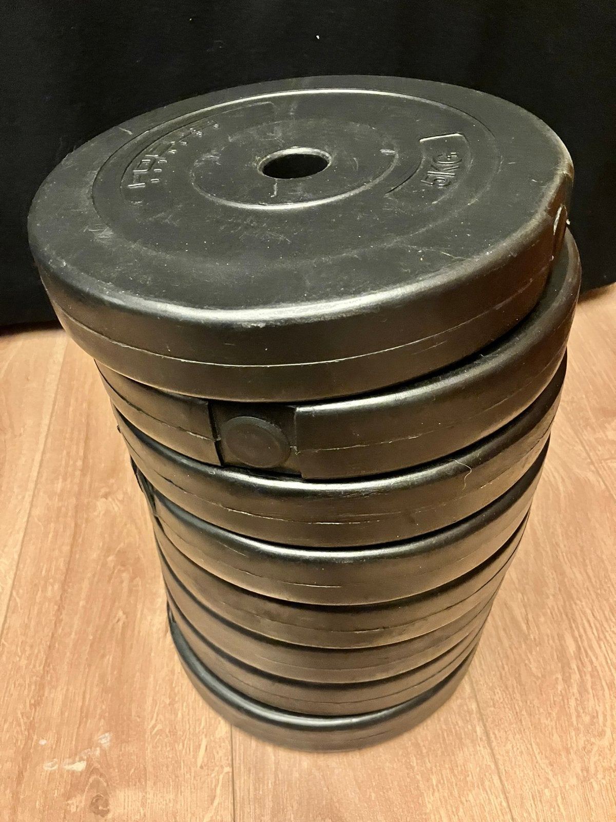 Kunststof Halterschijven Set 40kg, 8 x 5kg, Ophalen, Gebruikt, Kunststof, Krachtstation