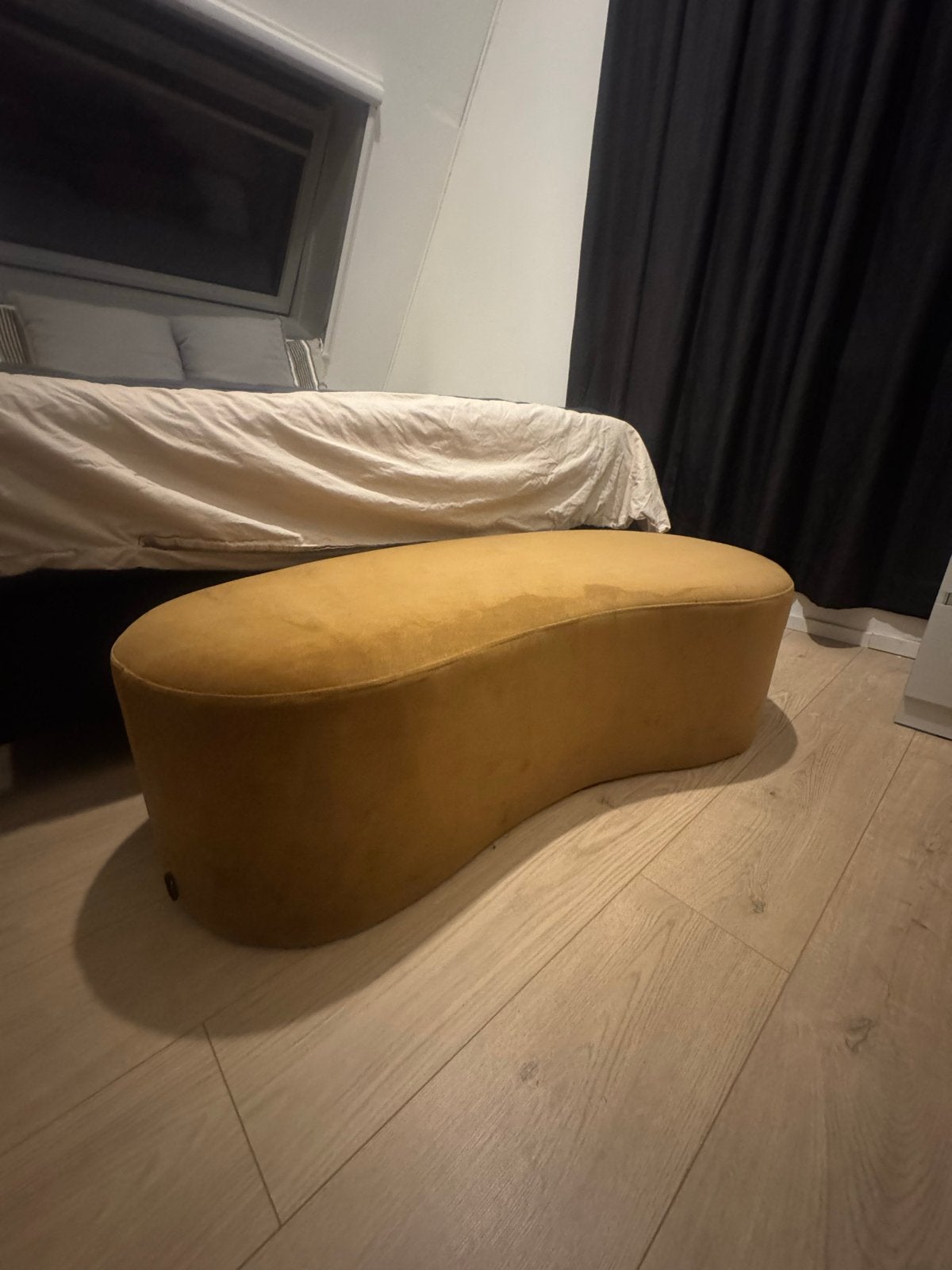Riverdale Poef Kaylee XL goud 120cm, Ophalen, Zo goed als nieuw, 100 tot 125 cm, Stof