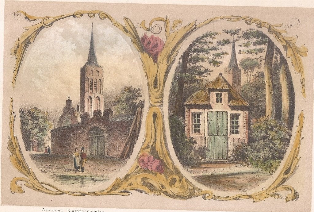 Beverwijk Gesloopt Kloosterpoortje Zomerhuisje Wolff & Deken, 1800 - 1899, Ophalen of Verzenden, Blanco verso, 15 cm