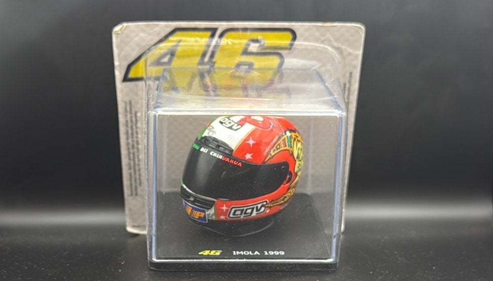 Valentino Rossi AGV-helm 46 Imola 1999 schaal 1:5, Ophalen of Verzenden, Nieuw, 1:5 t/m 1:8, Motor