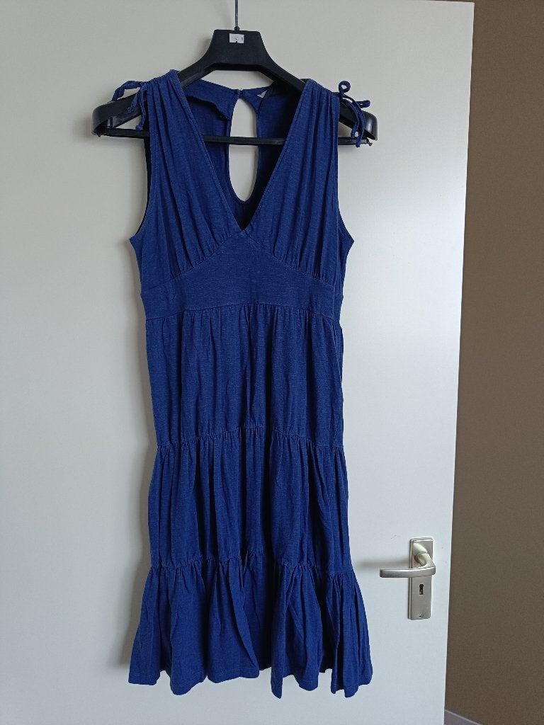 Yessica mouwloze donkerblauwe zomerjurk maat S, Kleding | Dames, Blauw, Ophalen of Verzenden, Maat 36 (S), Boven de knie