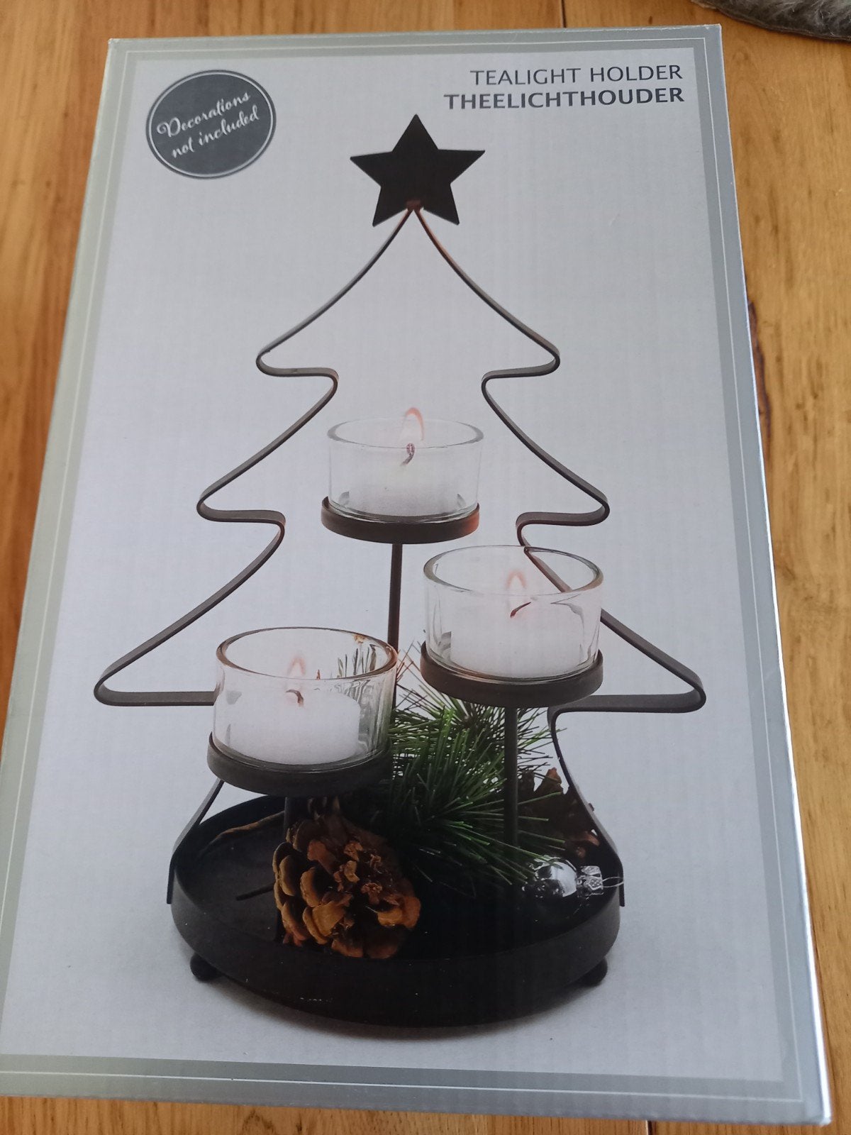 Nieuwe theelichthouder kerstboom - 30 cm hoog, Ophalen of Verzenden, Nieuw, Waxinelichthouder