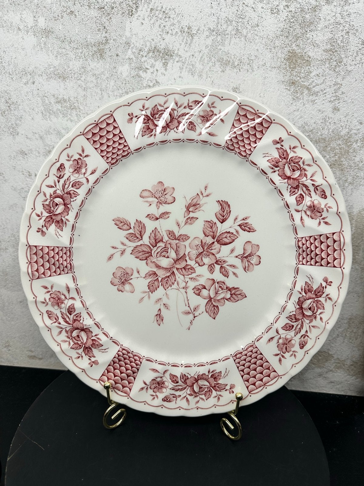Vintage Myott Meakin England bord met rozenpatroon, Ophalen of Verzenden