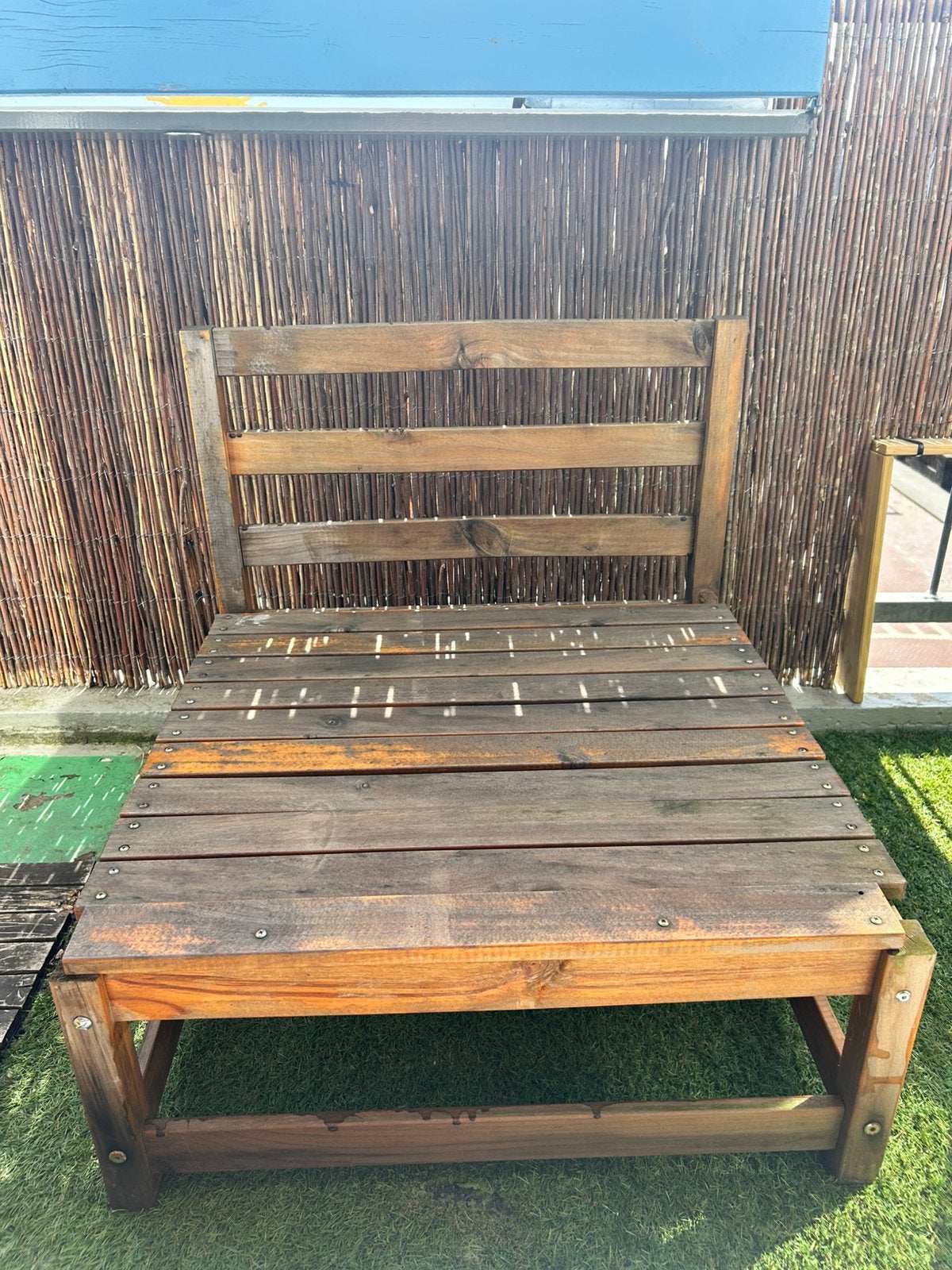 Balkon bank, Ophalen, Gebruikt, Hout