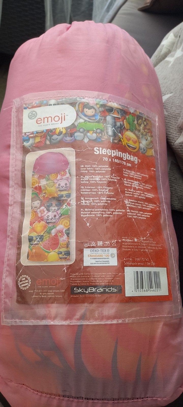 Roze Emoji Slaapzak 70x140/170 cm, Ophalen