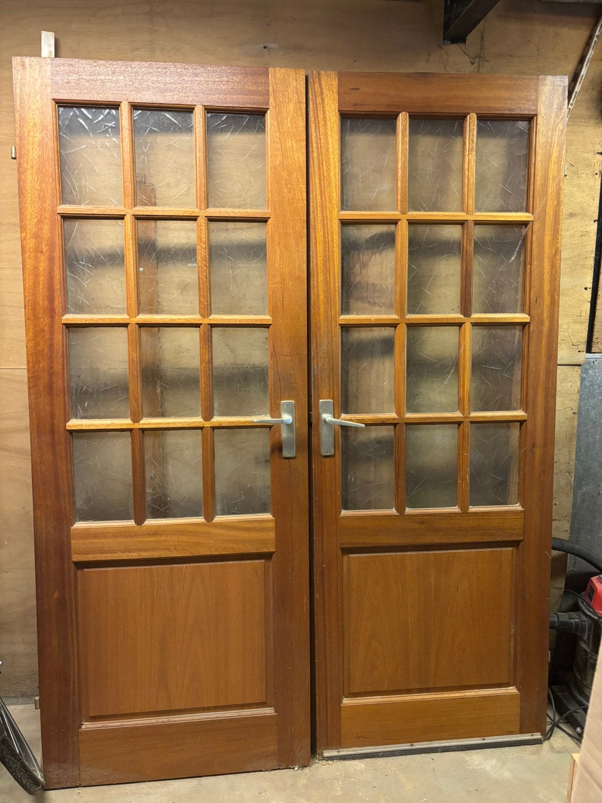 Houten deuren met glas, Doe-het-zelf en Verbouw, Deuren en Horren, Ophalen, Gebruikt, Minder dan 80 cm, Binnendeur
