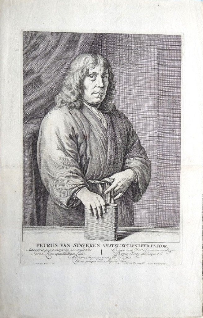 Johannes van Munnichuysen gravure "Petrus van Staveren", Ophalen, Portret, 1700 - 1799, Origineel