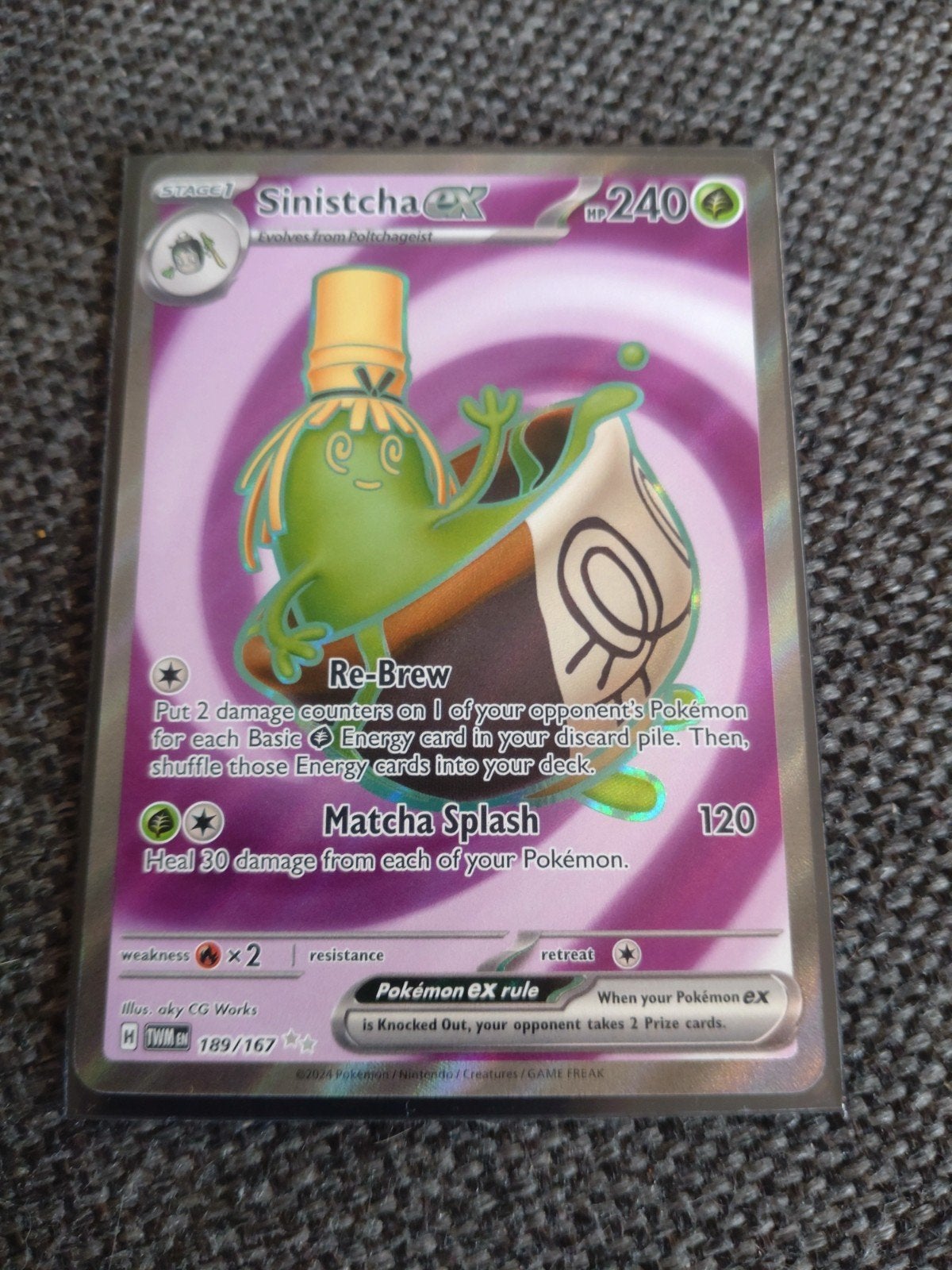 Sinistcha ex (TWM 189)
Twilight Masquerade Pokémon, Verzenden, Zo goed als nieuw, Losse kaart