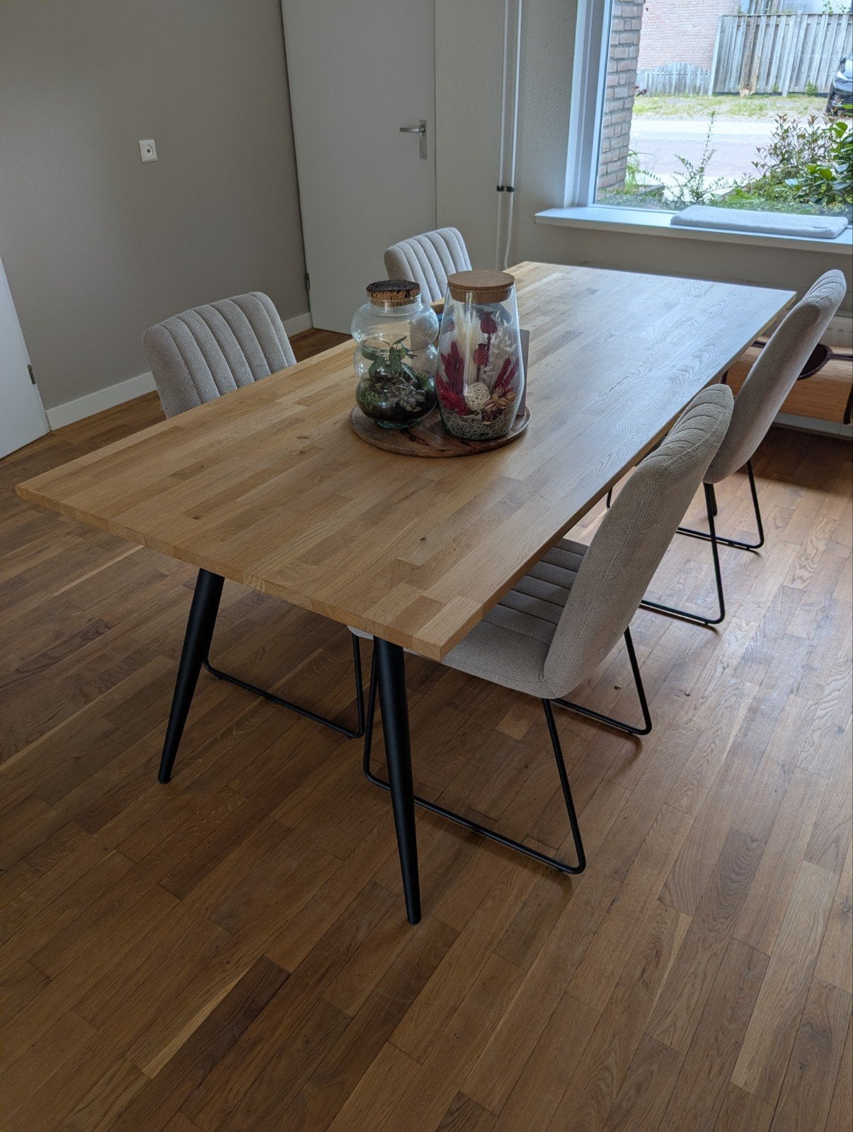 Eetkamertafel woood 200x90cm, Huis en Inrichting, Tafels | Eettafels, Ophalen, Eikenhout, 200 cm of meer, 50 tot 100 cm