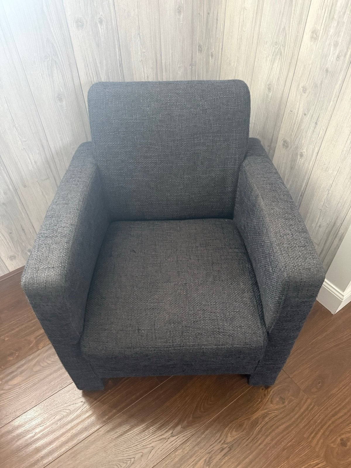 Comfortabele zwarte fauteuil, Ophalen, Gebruikt, Minder dan 75 cm, Stof