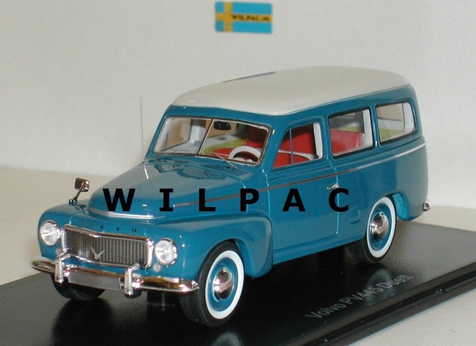 Neo. Volvo. Duett. PV445 blauw, grijs dak 1:43 in hq resin., Hobby en Vrije tijd, Modelauto's | 1:43, Ophalen of Verzenden, Nieuw