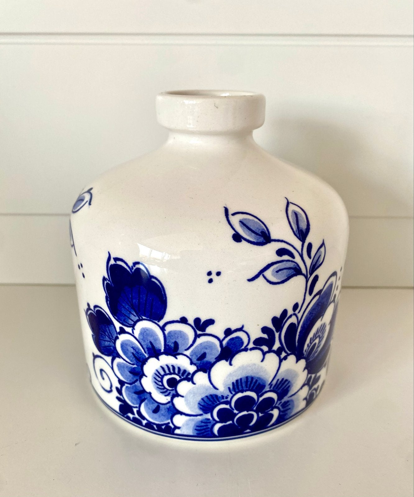 Heinen Delfts Blauw vaasje V0201 Holland, Ophalen of Verzenden