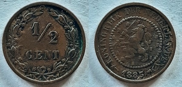 Halve cent 1884, Verzenden, Koning Willem III, Overige waardes