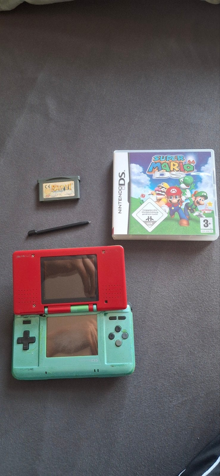 Nintendo DS met Rayman Advance en Super Mario DS, Ophalen, Overige kleuren, DS Original of Phat, Gebruikt