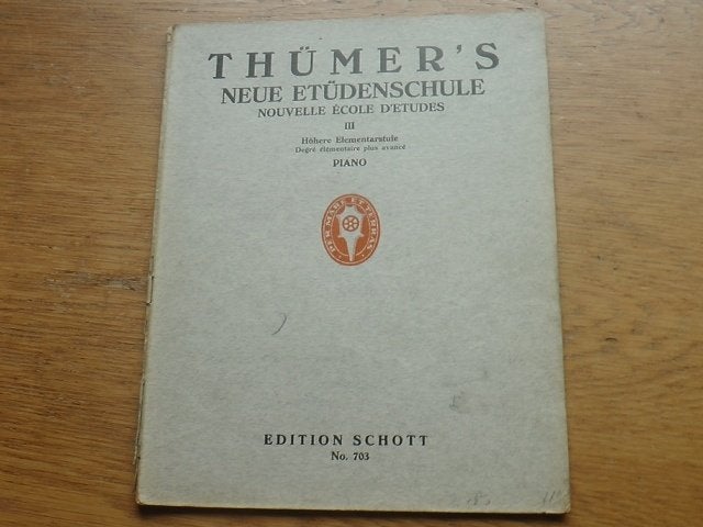 Thümer's Neue Etüdenschule - Piano - Deel III, Gebruikt, Klassiek, Les of Cursus, Ophalen of Verzenden