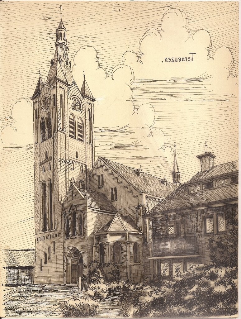 Terneuzen R.K. Kerk tekening sievers ca. 1948