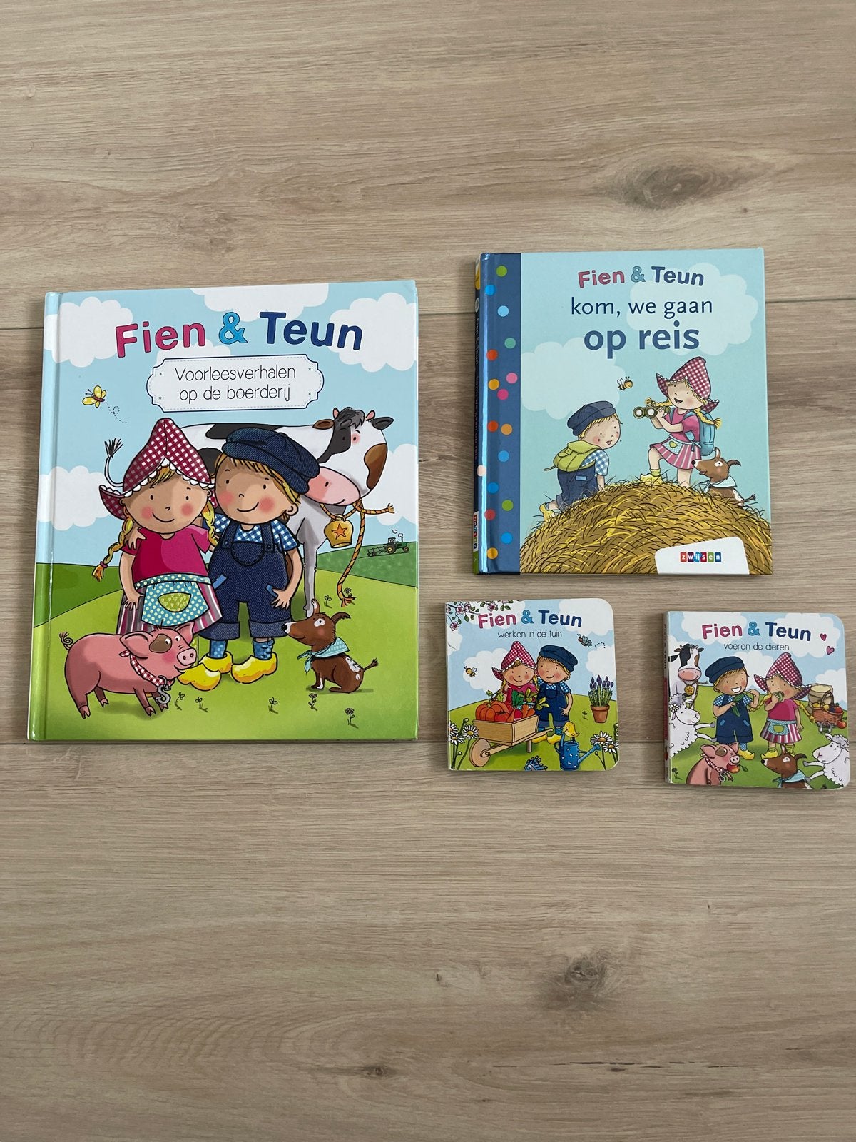 Fien & Teun boekenpakket (4 stuks), Ophalen of Verzenden, Zo goed als nieuw, Uitklap-, Voel- of Ontdekboek, 2 tot 3 jaar