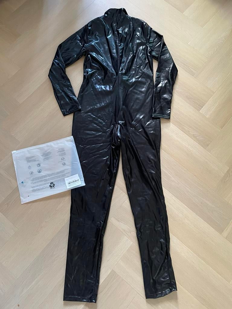 Unisex Wetlook PVC Latex Bodysuit - 170-174cm, Verzenden, Nieuw, Maat 38/40 (M), Zwart