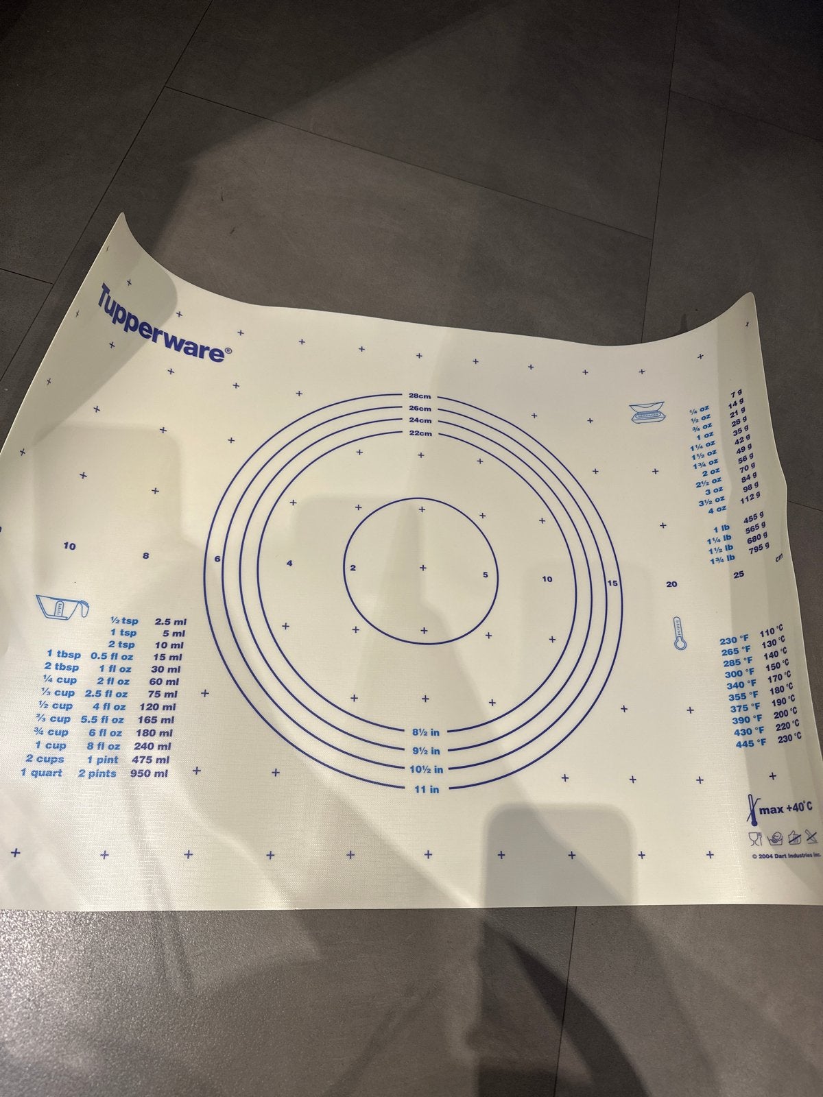 Tupperware Siliconen Bakmat met Maatverdeling, Gebruikt, Wit, Overige typen, Ophalen of Verzenden