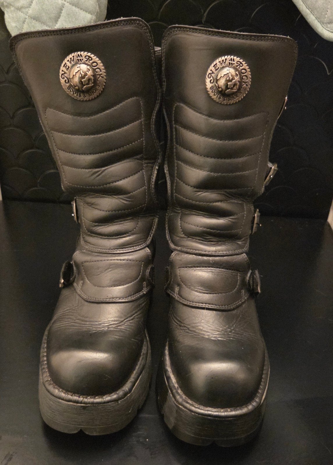Stoere New Rock laarzen, maat 42, amper gedragen, Hoge laarzen, New rocks, Zwart, Ophalen of Verzenden