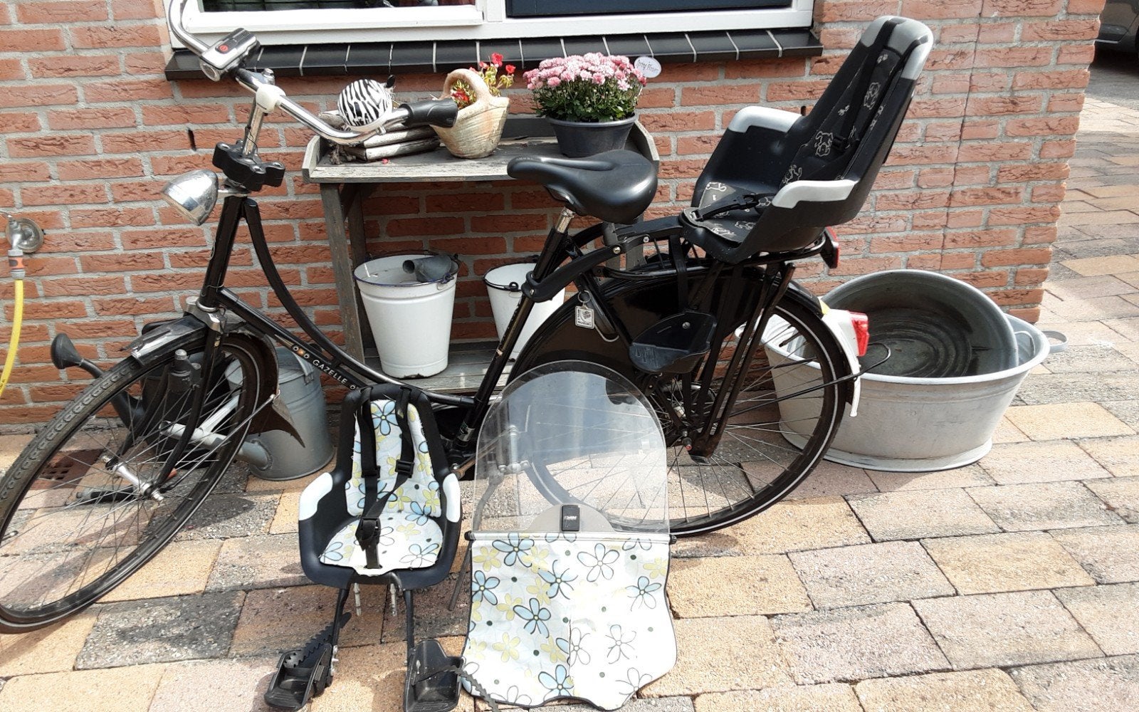 Te koop. Fietsstoeltjes plus scherm., Ophalen, Gebruikt, Overige merken