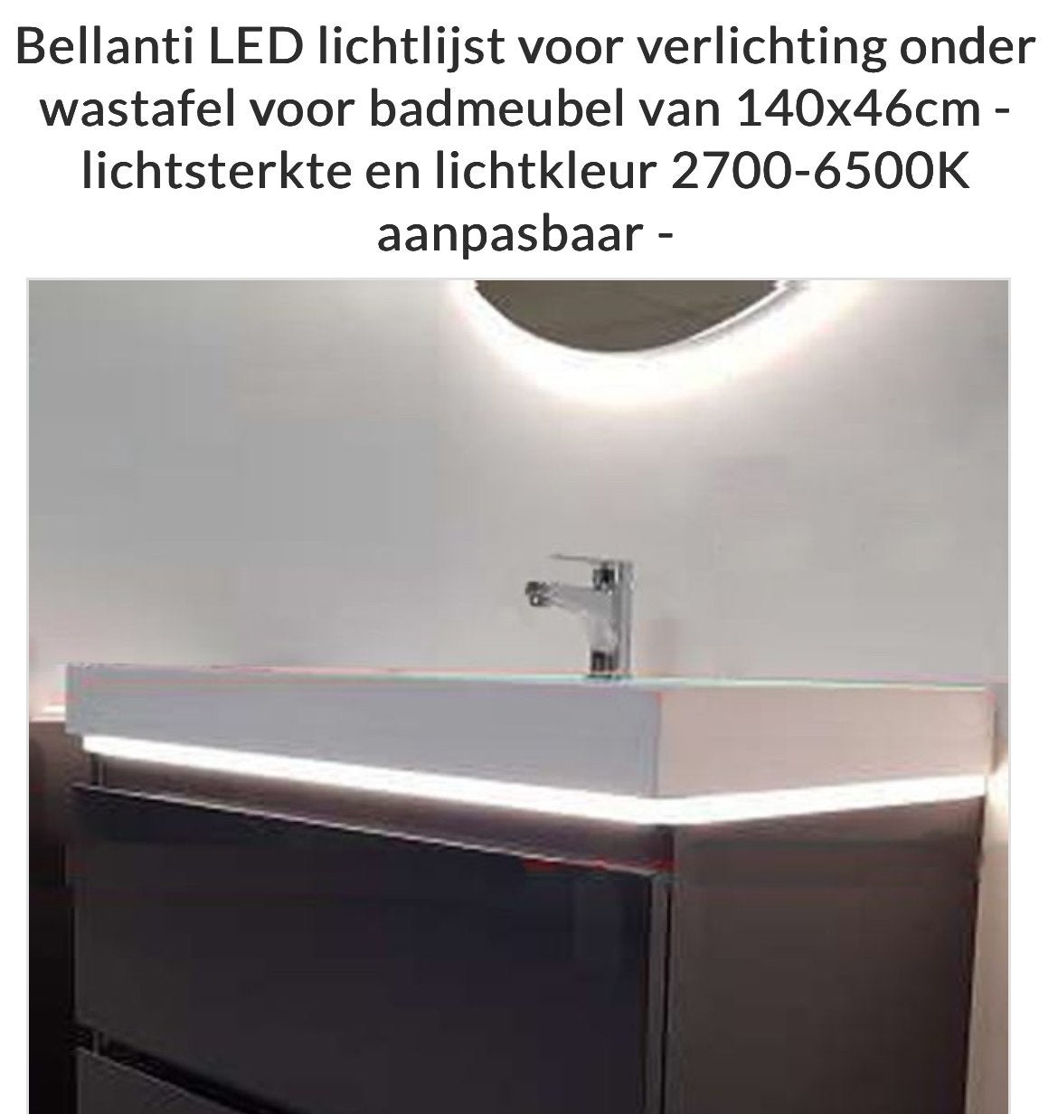 Bellanti LED lichtlijst voor badmeubel 140x46cm, Ophalen, Overige typen, Nieuw, Wit
