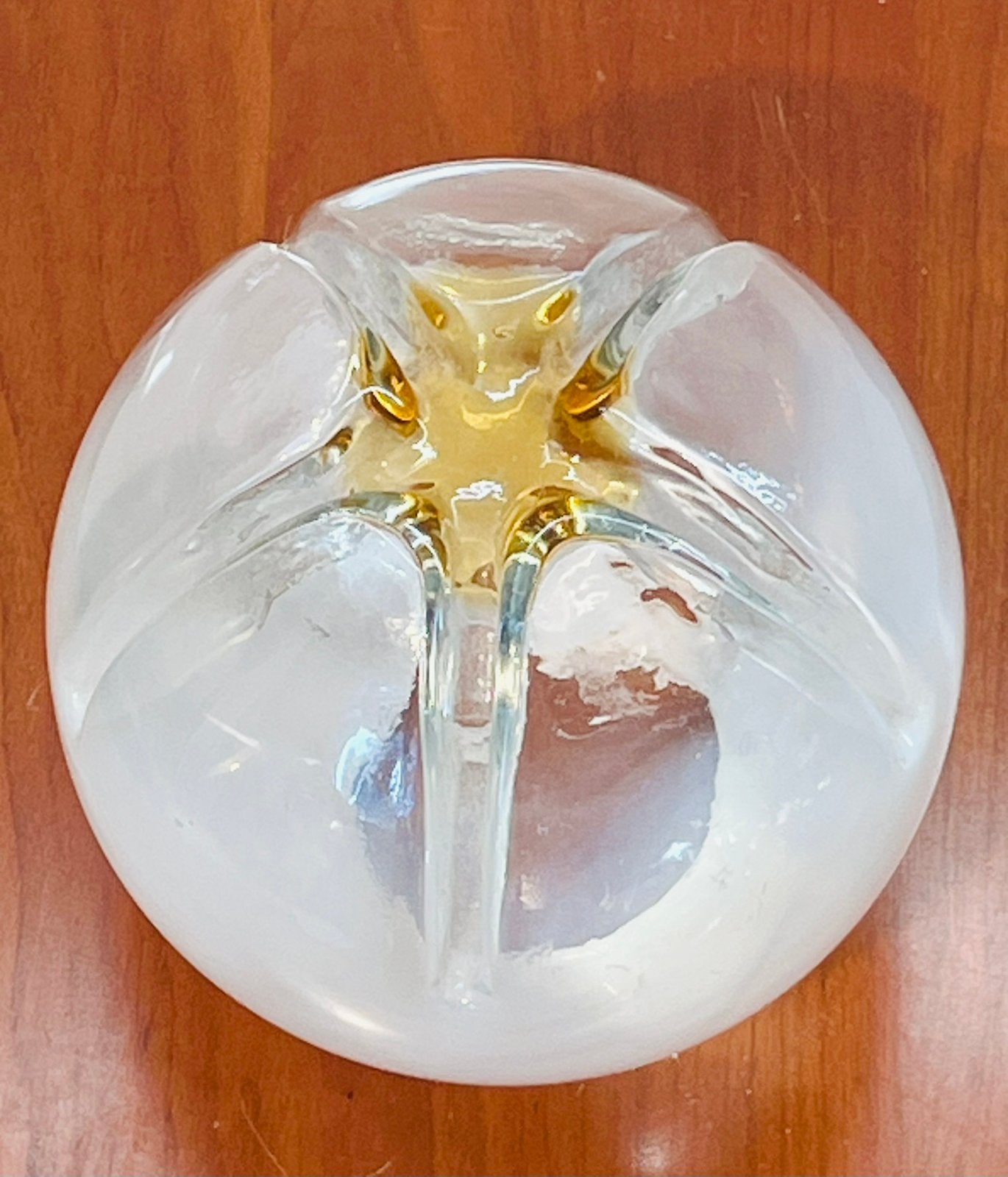 Lampenkap vintage jaren70 bolvormige lampMurano kroonluchter, Ophalen of Verzenden, Zo goed als nieuw, Figuurtje