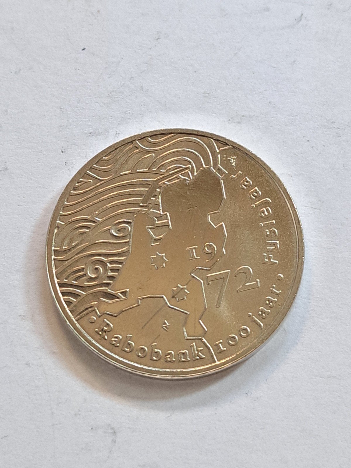 Jubileummunt Rabobank Fusie 1972 - Koningin Juliana, Postzegels en Munten, Munten | Nederland, Ophalen of Verzenden, Koningin Juliana