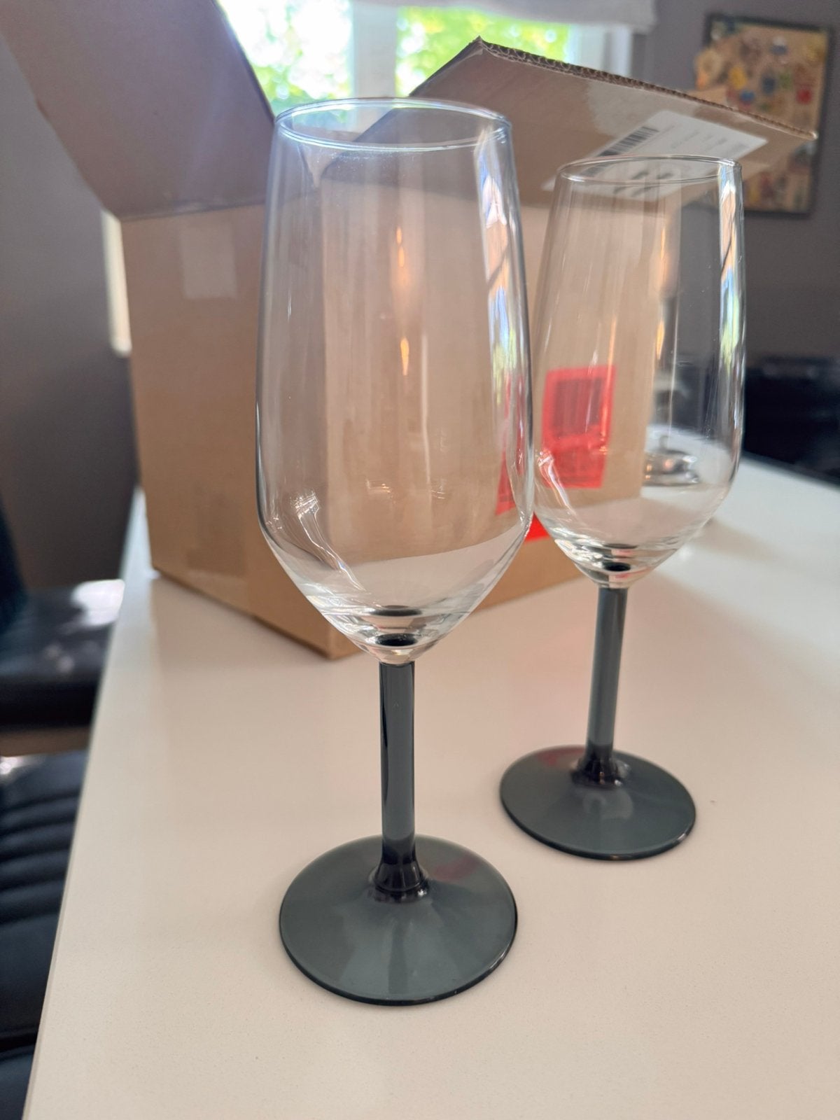 6x Ikea champagne glass blue-grey 25cl LIKE NEW, Ophalen of Verzenden, Zo goed als nieuw, Overige typen