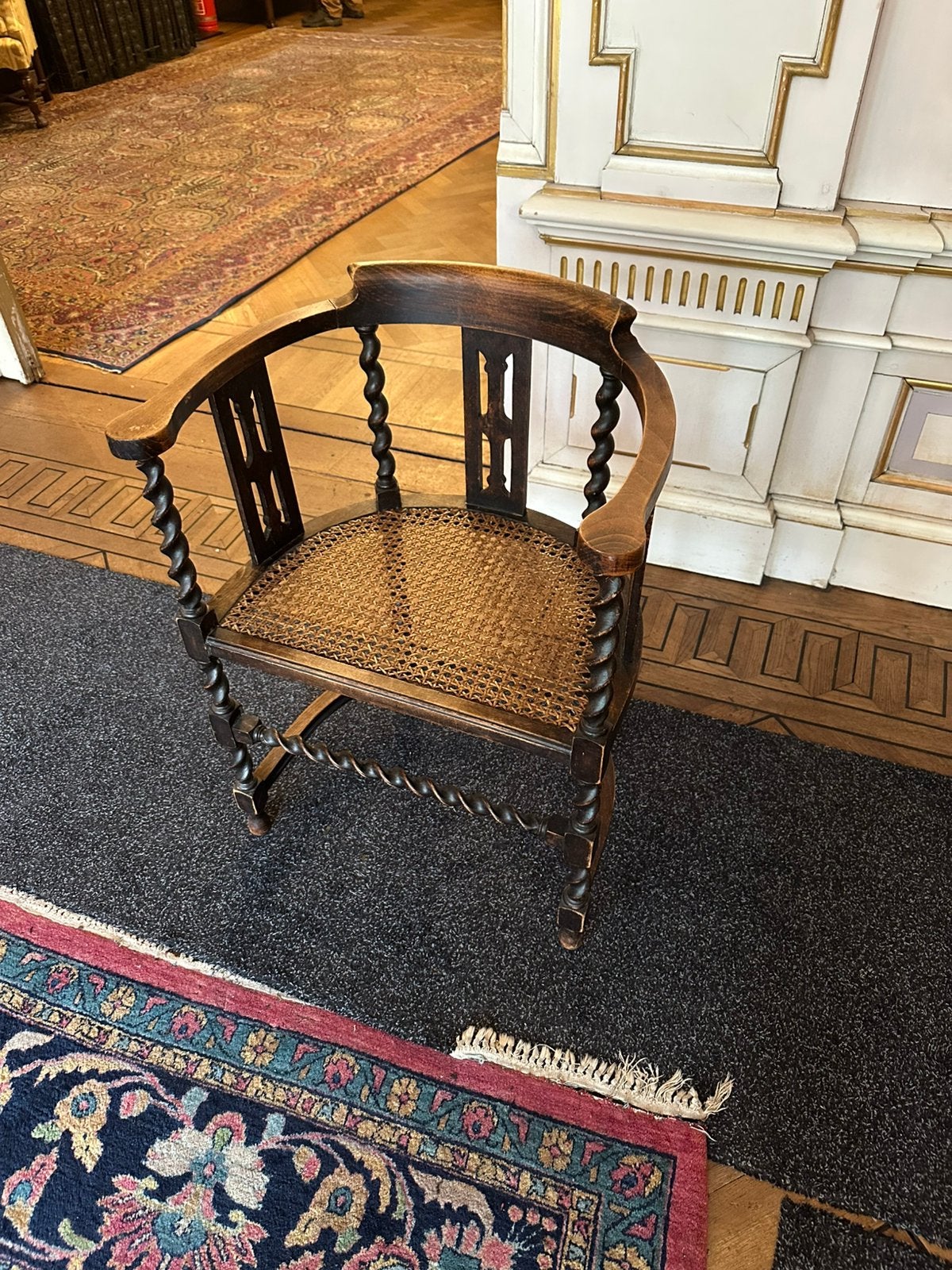 Prachtige Antieke Edwardiaanse Corner Chair / Hoek stoel, Ophalen