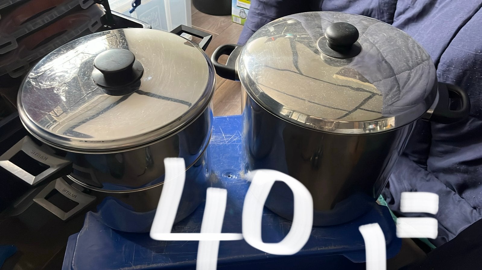 Grote pannen.  alles voor 40 euro, Huis en Inrichting, Keuken | Potten en Pannen, Ophalen of Verzenden, Zo goed als nieuw, Rvs