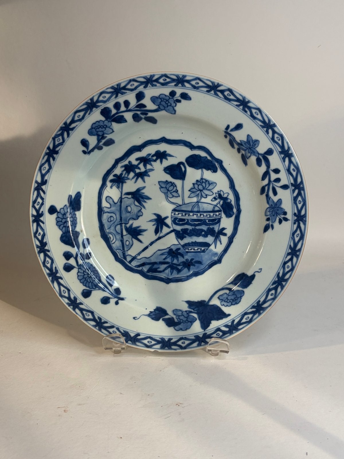 Antiek Chinees blauw-wit porseleinen bord, 18e eeuw, Antiek en Kunst, Ophalen of Verzenden