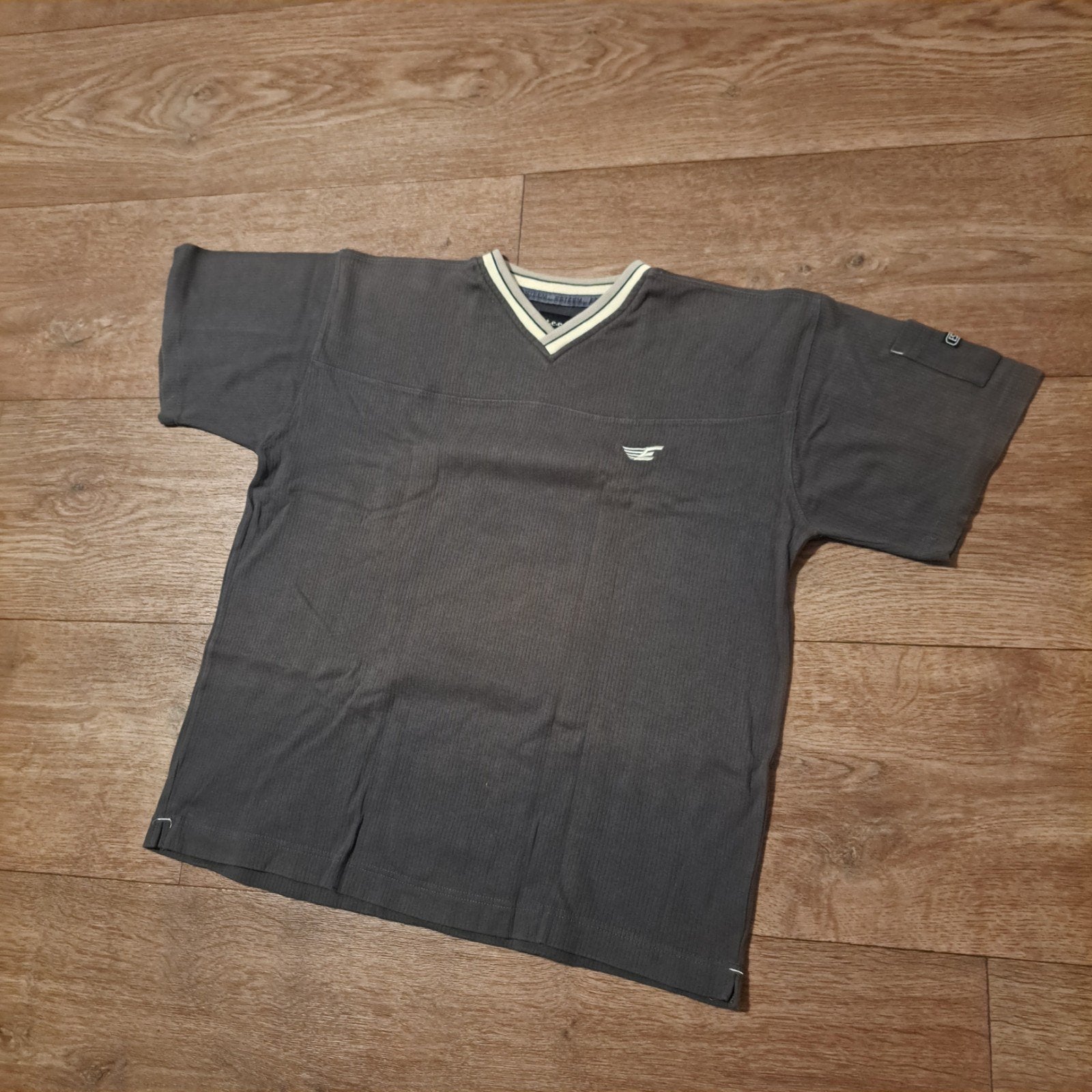 grijs stevig V-hals shirt mt. L, Maat 52/54 (L), Zo goed als nieuw, Grijs, Esteem