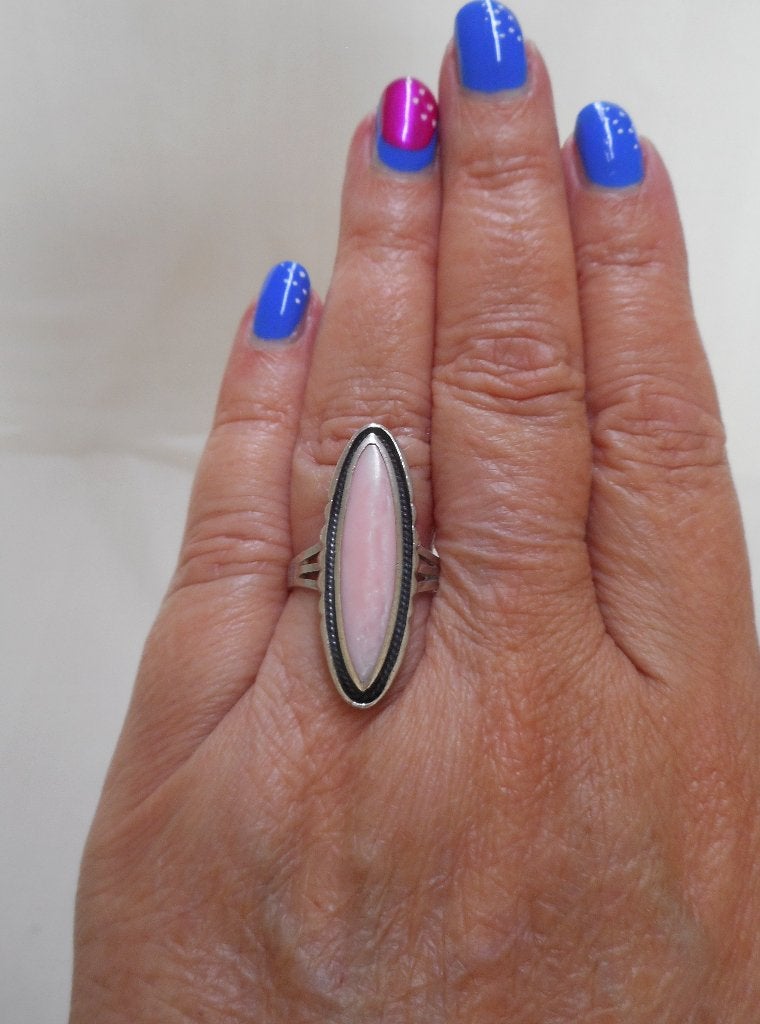 Zilveren ring met langwerpige knop nr.1700, Verzenden, Dame, Zilver, Zilver