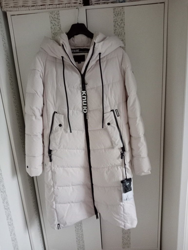 NIEUWE KHUJO  lange dames winterjas maat 40/42 licht ecru, Kleding | Dames, Maat 38/40 (M), Overige kleuren, Khujo, Nieuw