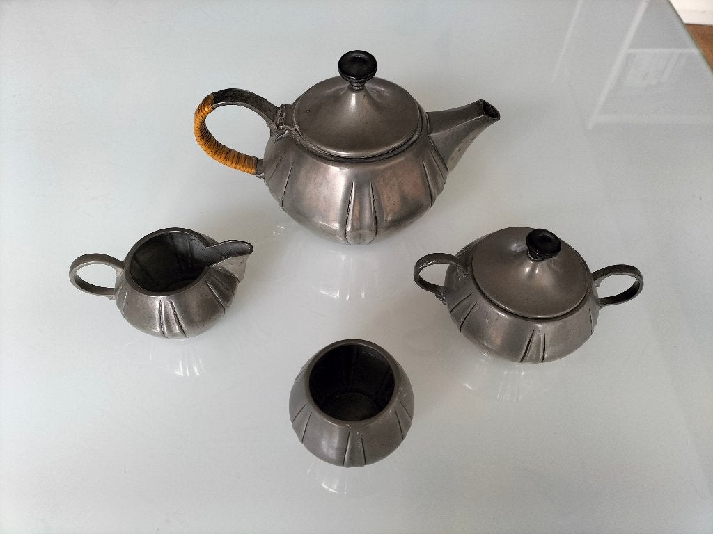 Vierdelige Art-Deco Theeset Gero Ontwerp Georg Nilsson, Ophalen