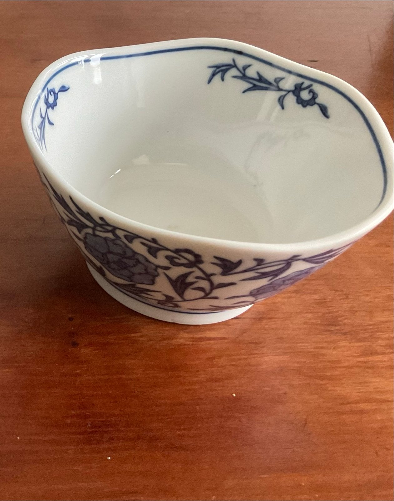 Chinese rijstkom met blauw bloemmotief, Ophalen of Verzenden