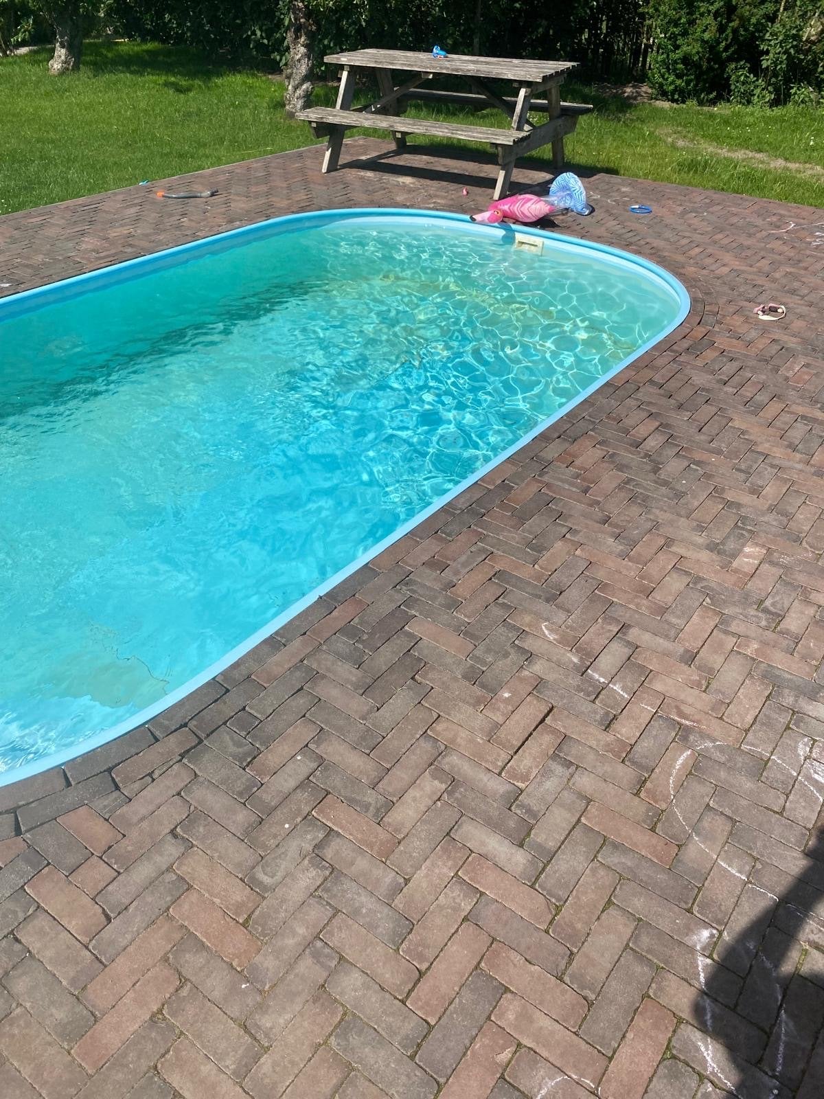 Inbouwzwembad met complete filterinstallatie, Tuin en Terras, Zwembaden, Gebruikt, 200 tot 300 cm, Ovaal, Ophalen